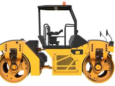 Vibratory Rollers compactor CB8 Low-poly 3D model