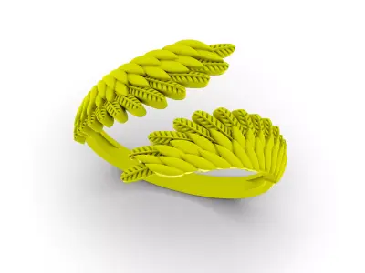 Angel wings ring 3D print model