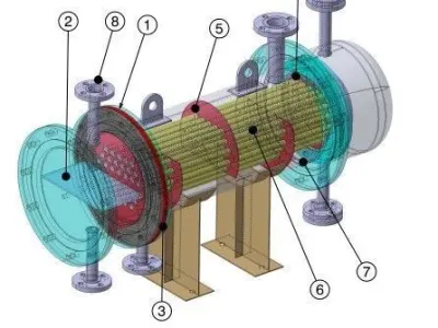 Floating Head Type Heat Exchanger  3D model