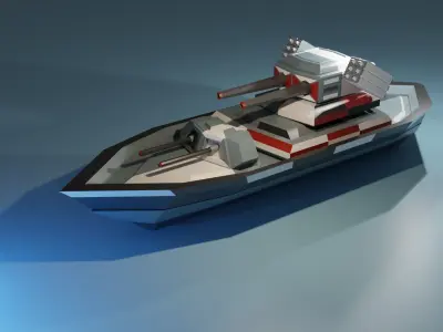War ship  Low-poly 3D model