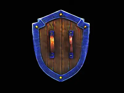 stylized shield 3D model