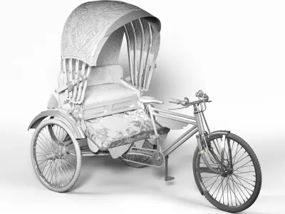 Rickshaw  three-wheeler  3D model