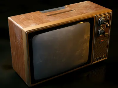 Antique TV  Old Television Low-poly 3D model