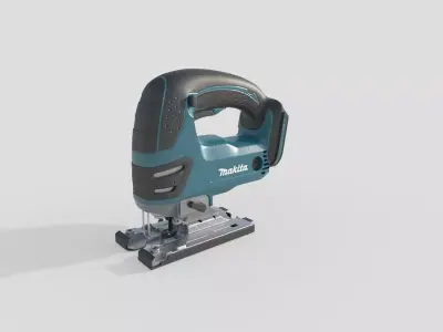 Wood workshop machinery Low-poly 3D model