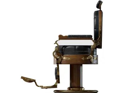 Barber Chair Low-poly 3D model
