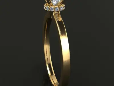 Solitaire Infinity Diamond Bow Open Shank Engagement Ring 3D print model
