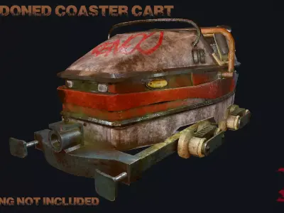 Abandoned Coaster Cart Low-poly 3D model