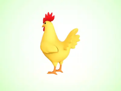 Cartoon Chicken Cute 04 Low-poly 3D model