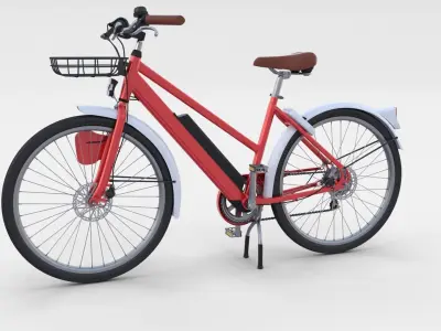 Electric Bicycle Red 3D model