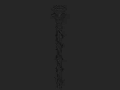 Mage Staff Low-poly 3D model