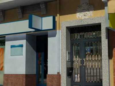 Building apartment Low-poly 3D model shop