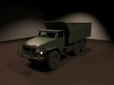 Ural-4320 military truck Low-poly 3D model