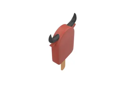 Cartoon Buffalo Ice Cream Cute Low-poly 3D model