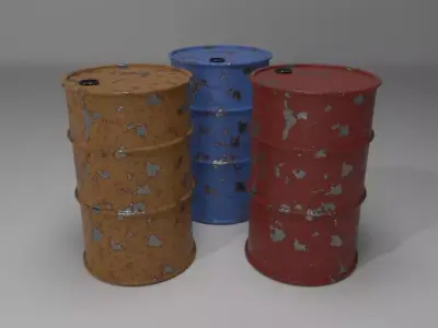 Realistic Rusty barrel 3D model