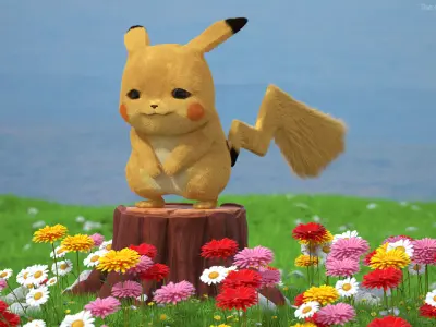 Pikachu Character Sad Fur 3D model