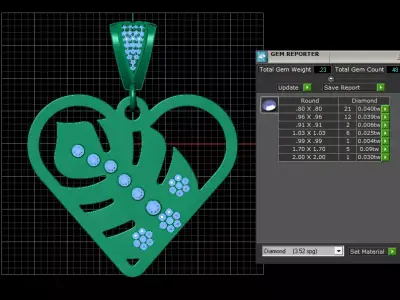Heart Fish Pendant 3D Printable Jewelry Model 3D print model