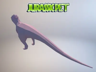 Pachycephalosaurus jurassic pet Low-poly 3D model