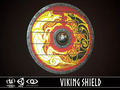 Viking Shield 11 Low-poly 3D model