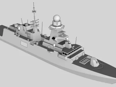 FFG Bergamini FREMM class Low-poly 3D model