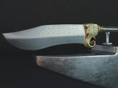 Bhuj ancient Indian  weapon  3D model