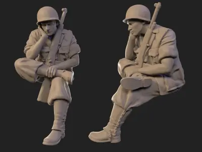 USA Soldier ww2 3D print model