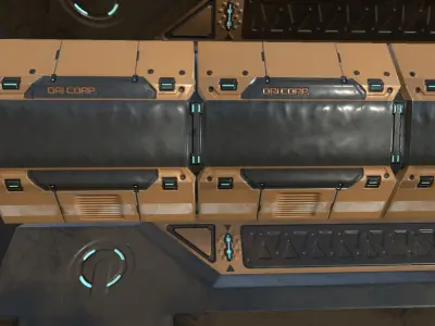 Sci-fi Corridor Low-poly 3D model buy