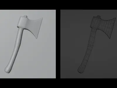 Viking Axe Low-poly 3D model
