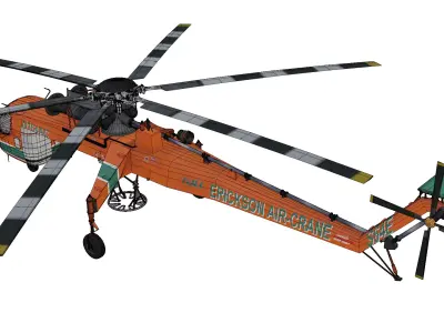 Sikorsky S64 Skycrane Low-poly 3D model