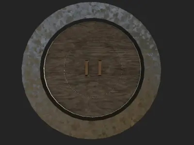 Low-Poly Round Shield Free low-poly 3D model