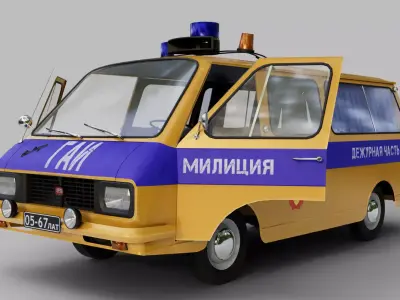 RAF-2203 police Low-poly 3D model