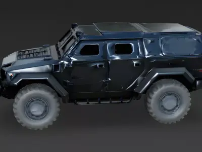 Realistic Heavy Armored SUV 3D Model Low-poly 3D model