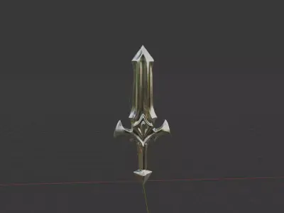 Fantasy sword Free low-poly 3D model 2