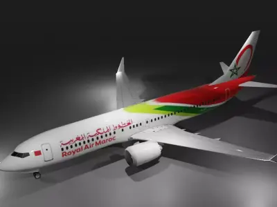 Royal Air Maroc Boeing 737 Max 8 low poly 3D Model  Low-poly 3D model