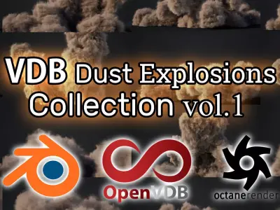 VDB Animated Dust Explosions Collection 3D Model Pack