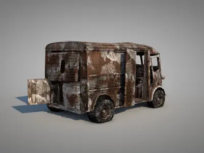 Burned Truck Wreck 3D model
