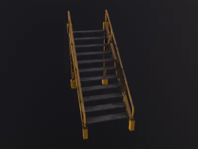Industrial stairs 3D Model Low-poly 3D model