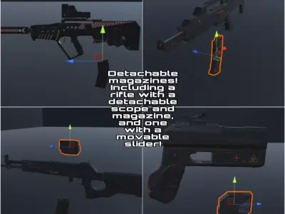 Sci-Fi Gun models pack  Low-poly 3D model