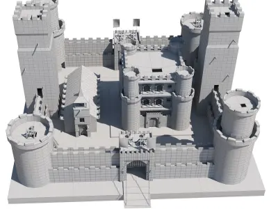 castle of the crusades Low-poly 3D model