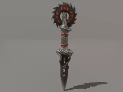 Forgotten Crusher Dagger Low Poly Dark Fantasy Low-poly 3D model