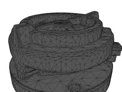 Secure Industrial Hatch with Lock Low-poly 3D model