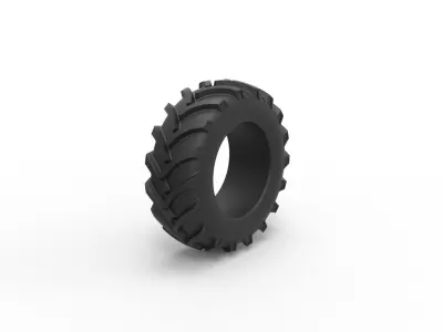 Offroad tire 2 Scale 1 to 25 3D print model