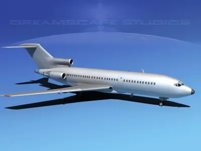 Boeing 727-100 Bare Metal 3D model
