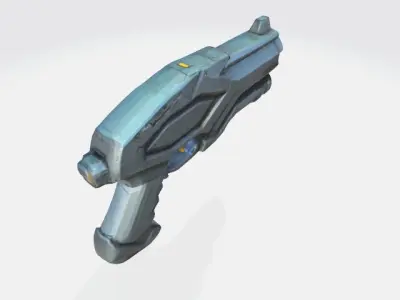 Lowpoly scifi gun Low-poly 3D model buy