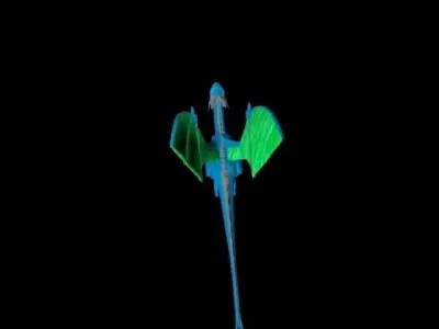 Blue Wyvern Free low-poly 3D model