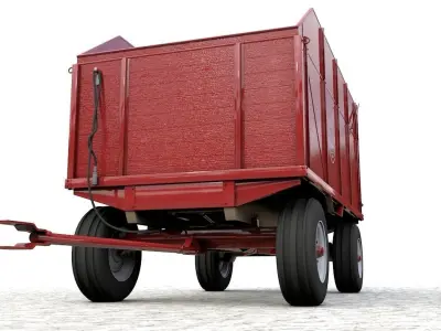 Heider Wooden Dump Wagons 3D model
