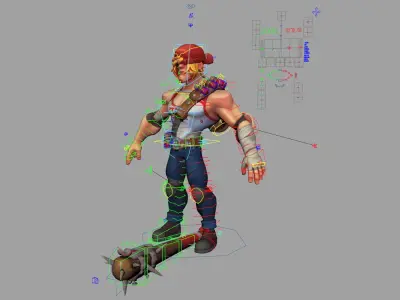 Slugger Anim Rig 3D model