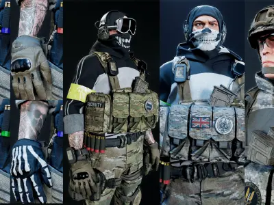 Soldiers AAA-Pack UE Low-poly 3D model