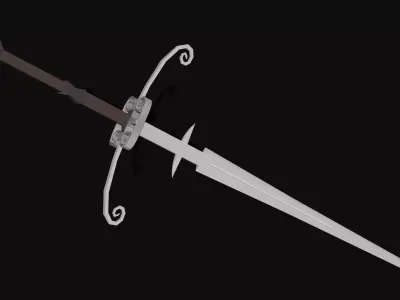 Zweihander Low-poly 3D model