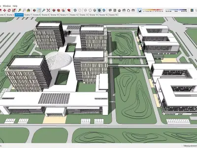 Sketchup Commercial Office Complex 210 3D model