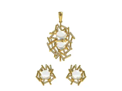 Diamond Pendant Set 14 3D print model